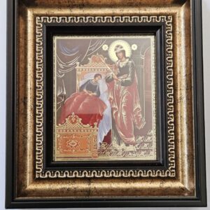 Икона "Света Богородица Изцелетелка". Стил "Синай", размер: 16/18 см., дърво, позлата, полиграфия.