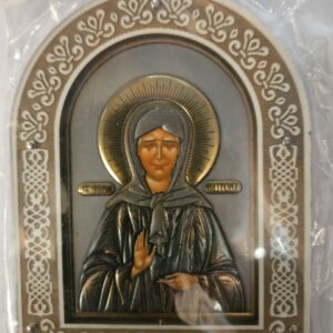 (Български) Икона "Света Матрона Московска  (Свод)" дърво, полиграфия, размер 10/12см.