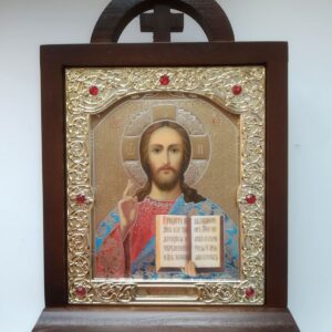 Настолна икона (Иконостас)- "Христос Спасител", дърво, размер на иконата 10/12 см.