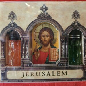 (Български) Осветено миро "Госпос Иисус Христос" икона + 2 броя миро